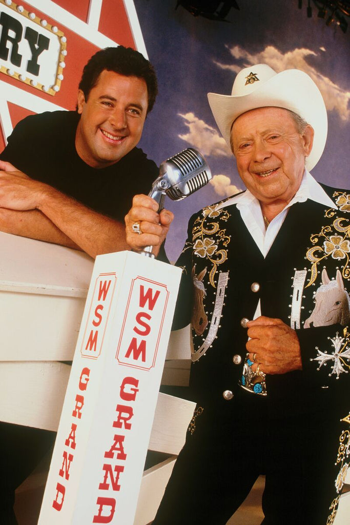 Legends of the Opry print featuring Vince Gill and Little Jimmy Dickens at the Grand Ole Opry, photographed by Michael W. Rutherford.