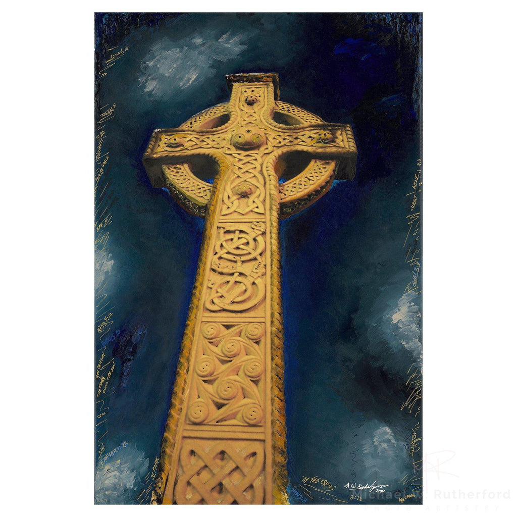 At the Cross - Original Painting Original Painting - this stunning painting of a celtic cross reaching towards the heavens is magnificent.  