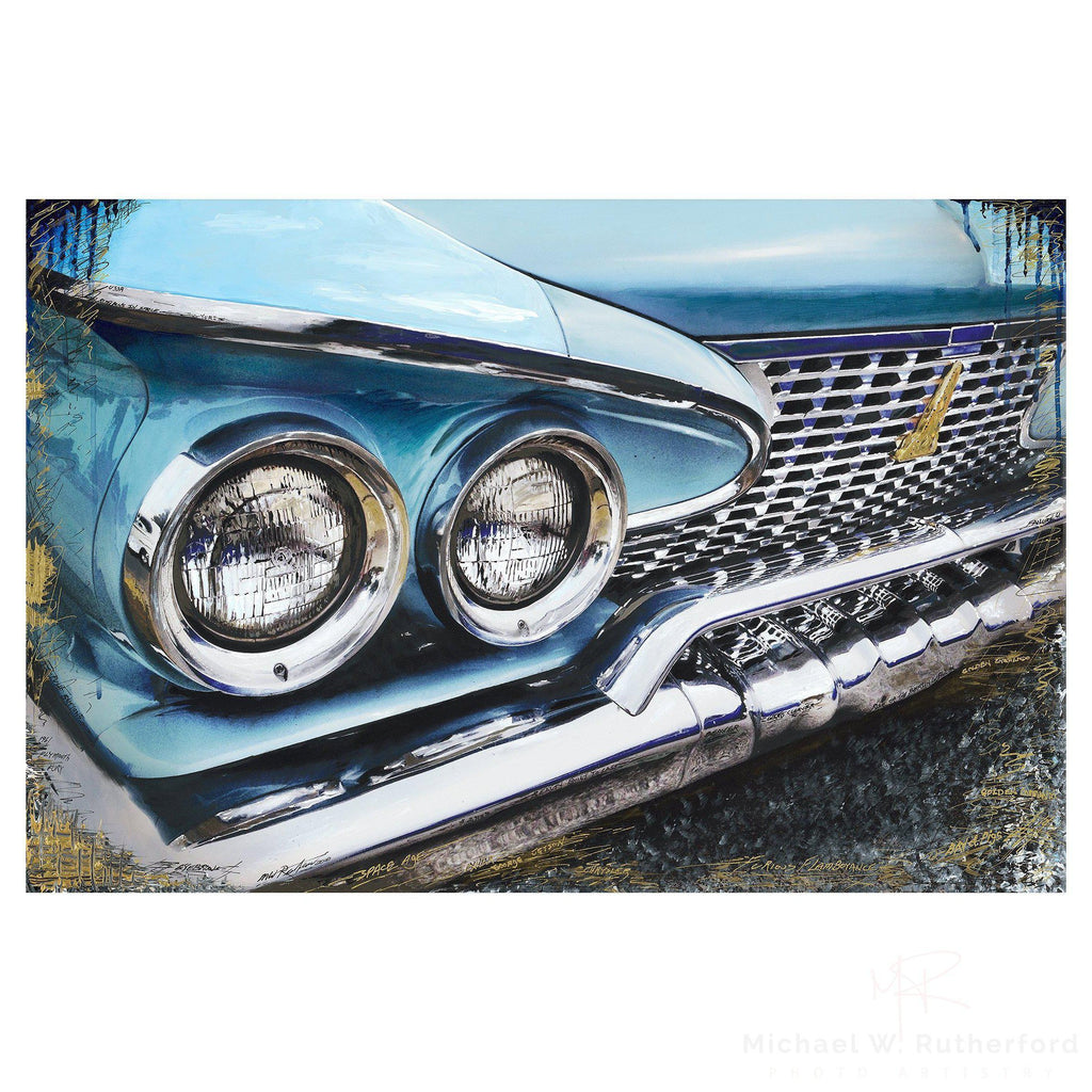 Furious Flamboyance, 1961 Plymouth (30" x 20") - Original Painting Original Painting Rutherford Photo Artistry White 
